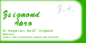 zsigmond apro business card